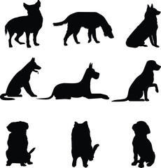 Dog vector Black