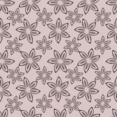 Christmas seamless pattern with berry and pine branch, winter design, hand drawn elements