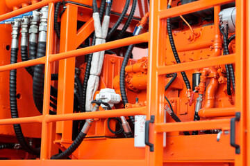 frac blender unit hydraulic equipment close up