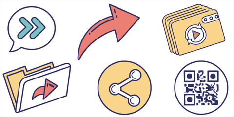 Sharing and Forwarding Icon Set