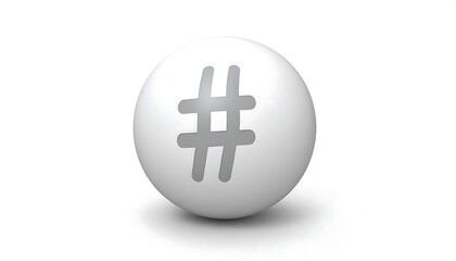 Obraz premium Hashtag Sphere with 3D Render.