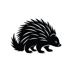 Porcupine silhouette vector art illustration