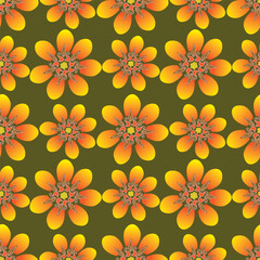 Floral seamless pattern ,flower branches seamless pattern , vector , illustration ,flowers pattern design Seamless flower pattern with colorful little flowers. Simple flat bright flowers background
