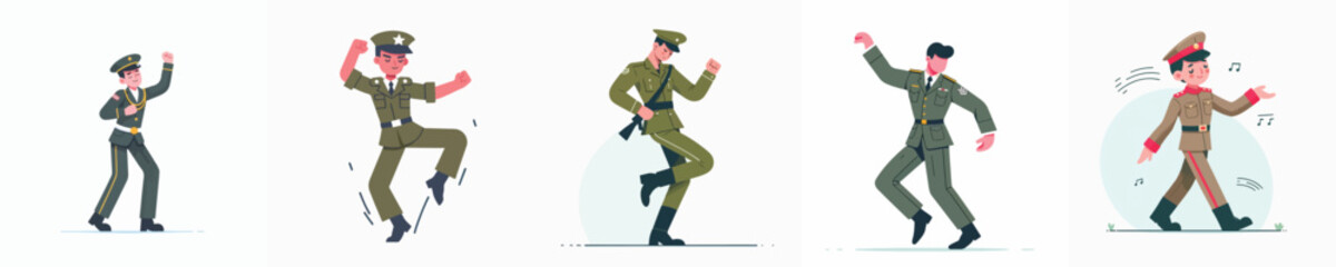 soldier character vector is dancing