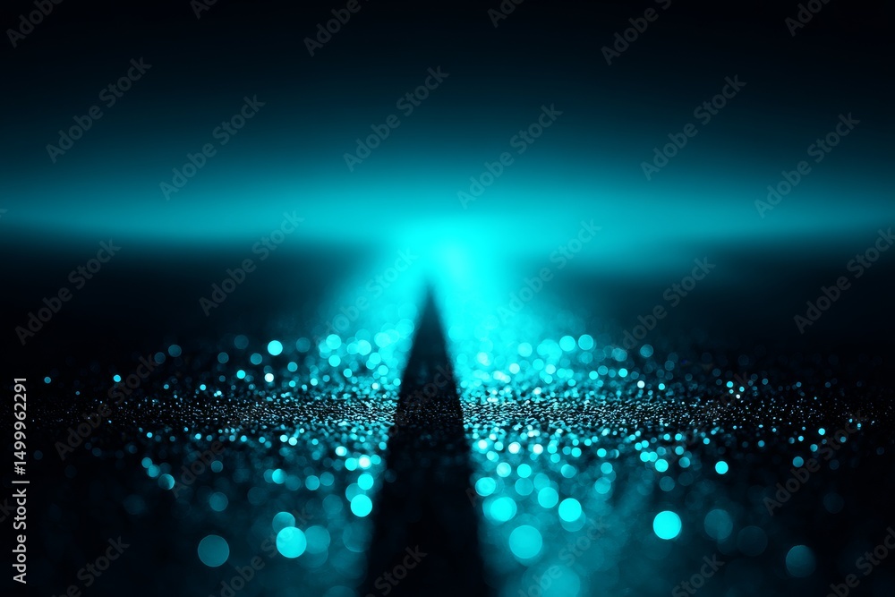 Poster glimmering path ahead - abstract of a glowing path, sparkling with light, suggesting a journey or fu