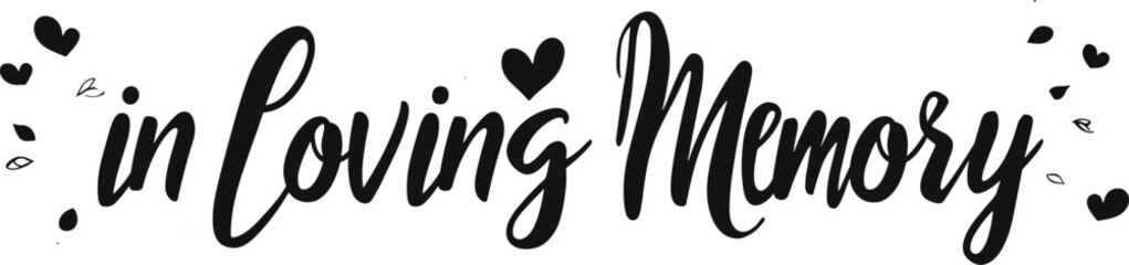 Elegant Memorial Design with Flowers and Calligraphy for In Loving Memory

