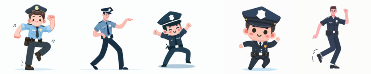 dancing police character vector