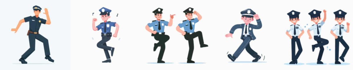 dancing police character vector