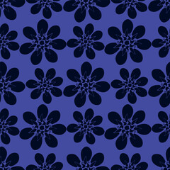 Cute floral pattern. Seamless vector pattern. Elegant template for fashion prints. Small pink and blue flowers for folk print. White background. Stock vector