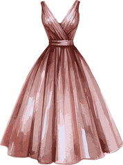 A watercolor vector illustration a red dress