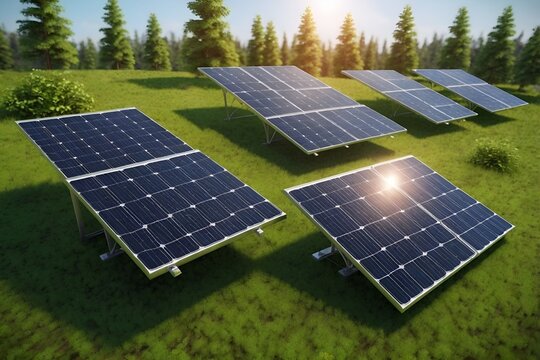 Futuristic modern home house clean eco ecology green nature solar photovoltaics panels