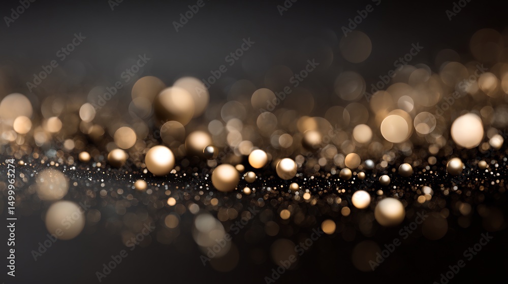 Poster elegant golden bokeh background with shimmering light effect and dark backdrop