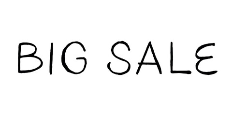 Big sale lettering Handwritten word Modern brush calligraphy Template for marketing ad, print, web, banner, poster, flyer Ink illustration