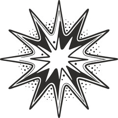 Obraz premium Black and white starburst design retro symmetrical abstract art
