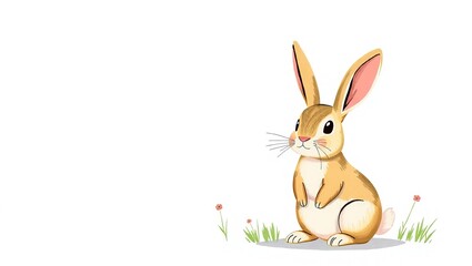Fototapeta premium A charming rabbit illustration, perfect for a playful product design.
