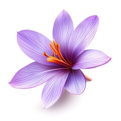Detailed close-up of a vibrant purple saffron flower