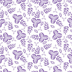 Seamless pattern with floral motifs. Vector illustration.	