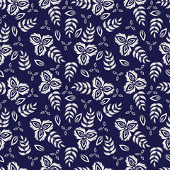 Seamless pattern with floral motifs. Vector illustration.	