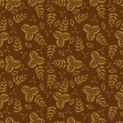 Floral seamless pattern ,flower branches seamless pattern , vector , illustration ,flowers pattern design Seamless flower pattern with colorful little flowers. Simple flat bright flowers background
