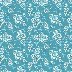Floral seamless pattern ,flower branches seamless pattern , vector , illustration ,flowers pattern design Seamless flower pattern with colorful little flowers. Simple flat bright flowers background
