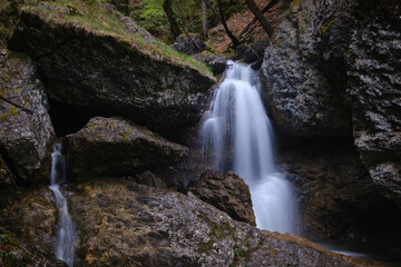 Pekel gorge with waterfalls near Ljubljana in Slovenia
