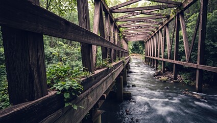 Decaying Structure: An Abandoned Bridge in the Wilderness