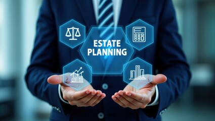 Businessperson displaying estate planning concept.