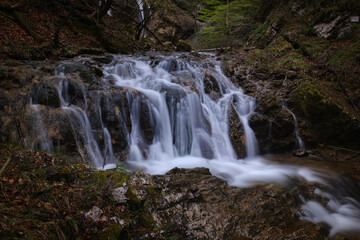 Pekel gorge with waterfalls near Ljubljana in Slovenia
