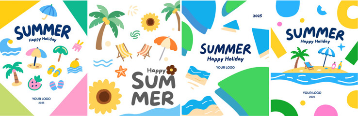 Easy Vector Graphics for Kids' Posters, Cards & Happy summer Holiday Designs