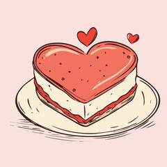Vector of Hand drawn valentine day cake