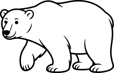 bear silhouette and line art Vector illustration