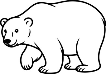 bear silhouette and line art Vector illustration
