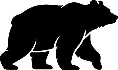 bear silhouette and line art Vector illustration