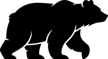 bear silhouette and line art Vector illustration