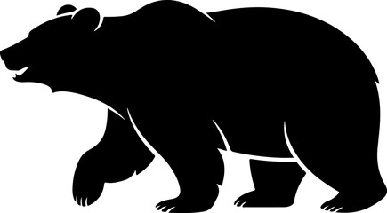 bear silhouette and line art Vector illustration