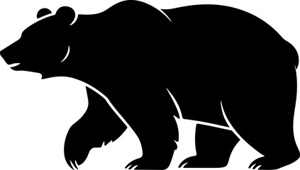 bear silhouette and line art Vector illustration