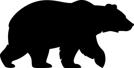 bear silhouette and line art Vector illustration