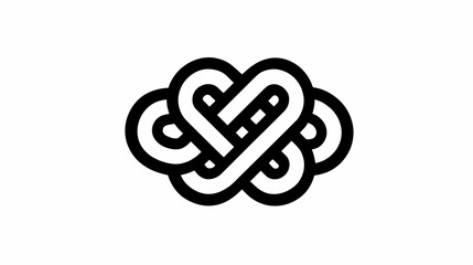 Gordian Knot Logo Black Lines White Background Complex Problem Solving Icon Tangled Design Illustration Business Solution Symbol Knotwork Graphic Design
