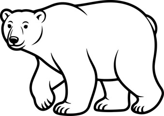 bear silhouette and line art Vector illustration