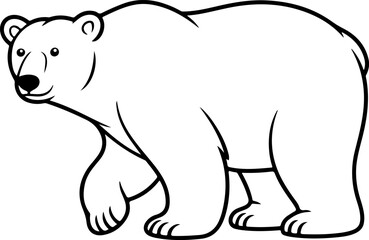 bear silhouette and line art Vector illustration