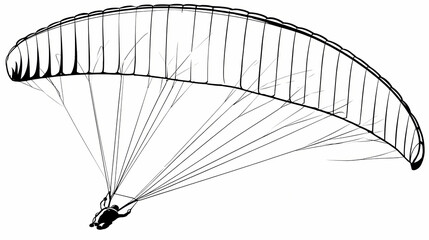 Paragliding Line Art Vector Graphic Simple Skydiving Illustration Minimalist Paraglider Design Adventure Sport Icon Clean Flying Silhouette Extreme Sports Vector Image
