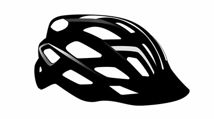 Fototapeta premium Sleek Bicycle Helmet Vector Logo Pure Black Minimalist Design Cycling Safety Gear Icon Graphic Bike Helmet Illustration Simple Symbol 