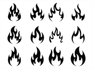fair flame icon set vector  on white background.