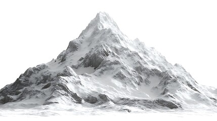 Snow mountain isolated on white or