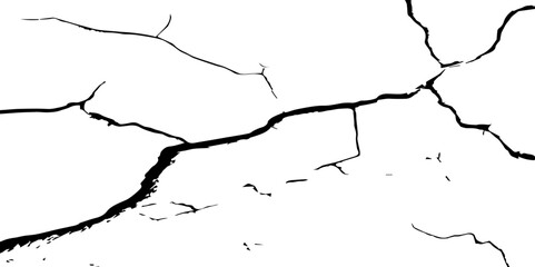 Dry cracked soil texture background. White background vector.The white background features irregular patterns resembling parched earth. Cracked white background with a dry, textured style. 