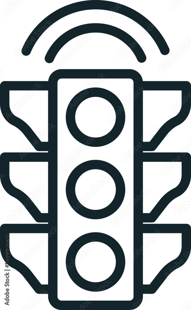 Poster smart traffic light sending signals for intelligent traffic management system