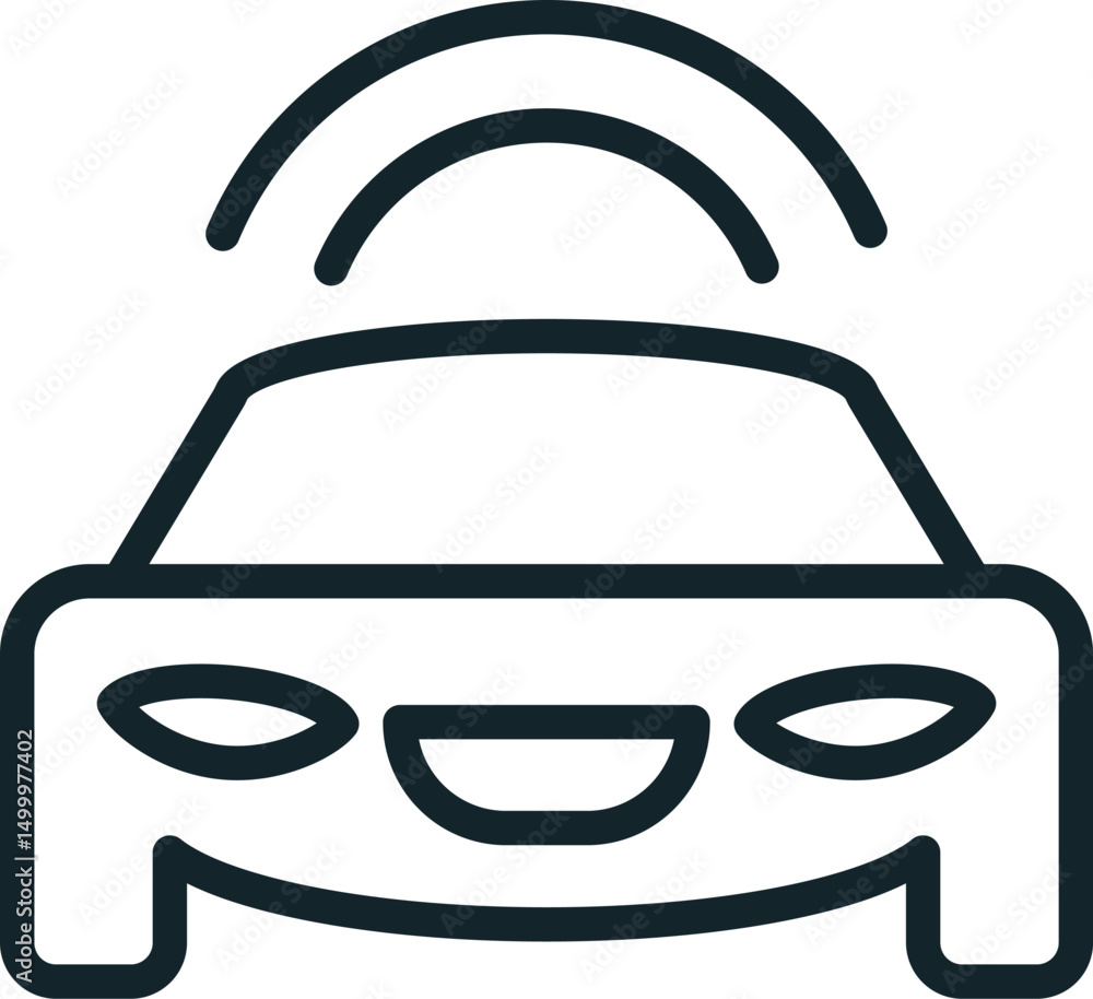Aufkleber smart car connecting to network showing artificial intelligence