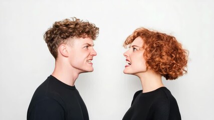Couple in conflict expresses intense emotions during disagreement in modern setting - Powered by Adobe