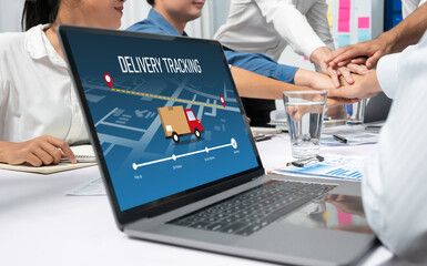 Delivery tracking system for e-commerce and brisk online business to timely goods transportation...