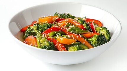 Stir-Fried Broccoli and Bell Peppers with Sesame Seeds